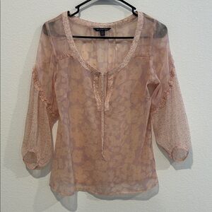 American Eagle Outfitters Pink Sheer Blouse